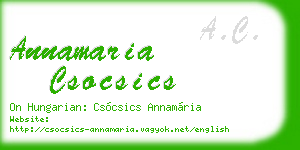 annamaria csocsics business card